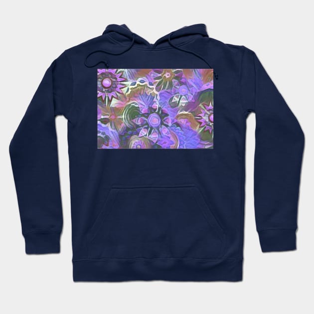 Violet Floral Pattern Hoodie by PersianFMts